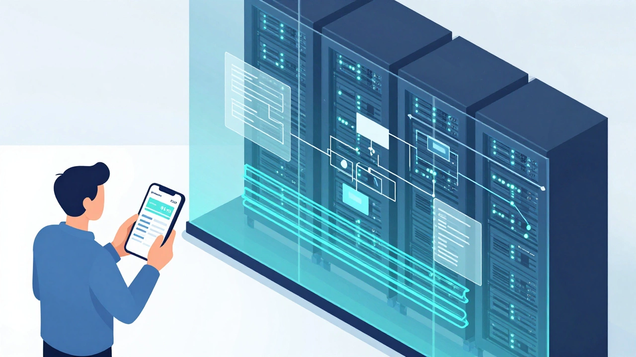 Пользователь смотрит на баланс в приложении, а архитектор проектирует связи между данными, за ними — серверы.